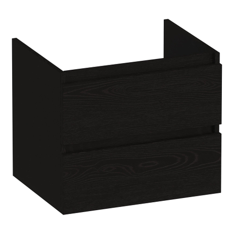 BRAUER Joy meuble sous-lavabo 60 2 tiroirs softclose - sans poignée - 1 découpe pour siphon - Timber Black SW1204153