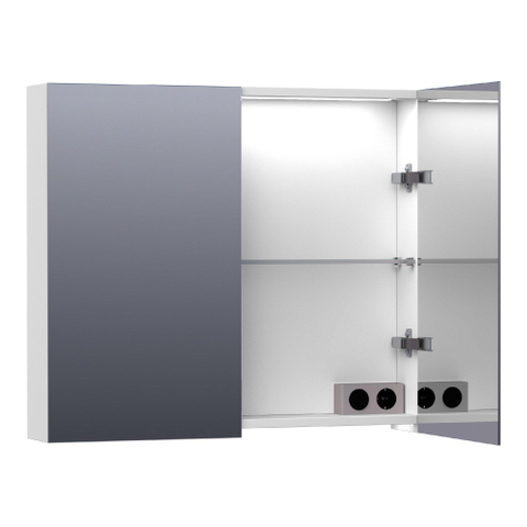 BRAUER Impress Deluxe spiegelkast – 80x70x15 cm – indirecte LED – Wit mat SW242124