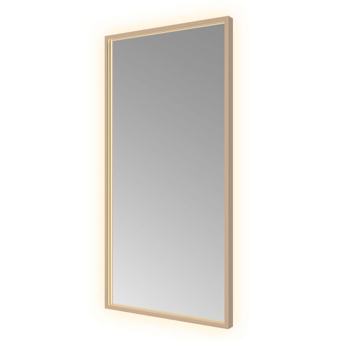 Hotbath &MORE Spiegel - 50x100cm - direct en indirect LED - color changing - spiegelverwarming - met afstandsbediening - PVD - geborsteld koper SW1246046