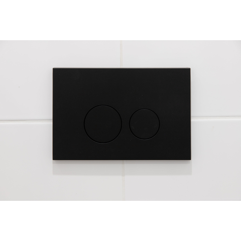 FugaFlow Metal Plaque de commande - pour réservoir Geberit UP320 - 24.4x16.2cm - dualflush - boutons ronds - métal - Noir mat SW999931
