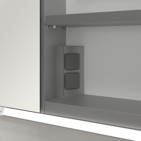 Villeroy & Boch My View Now My view - inbouw spiegelkast - 130x75cm - 3 deuren - 3 contactdoos LED - zilver SW641678