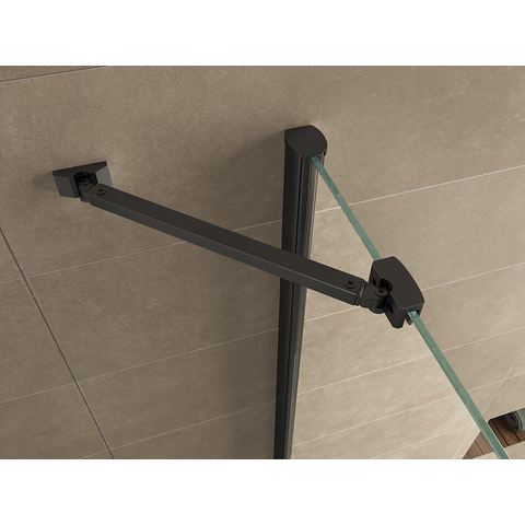 Wiesbaden Salone Cabine - met 1 draaideur - 90x90x200cm - 8mm - nano helder glas - mat zwart SW545136