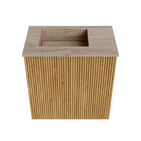 Mondiaz JOYA-DLUX Meuble de toilette 40cm - couleur Oak - Vasque FAYE position Gauche Sans trou de robinet couleur Saba. SW1424142
