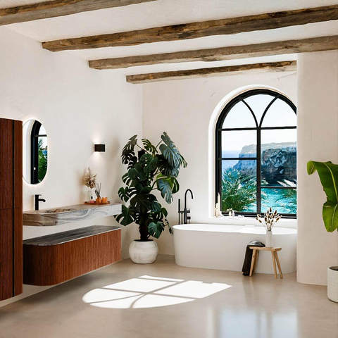 MONDIAZ THOR-DLUX 160cm meuble de salle de bains arrondi gauche + droite couleur Ruby avec 1 tiroir et 2 portes. Vasque suspendue CLOUD Gauche 1 trou de robinet couleur Sombra. SW1465383