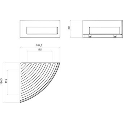 Emco System 2 hoekkorf met verdekte bevestiging chroom SW97619