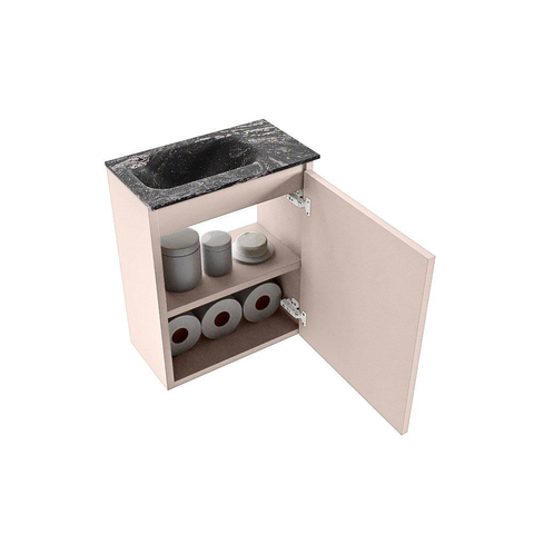 MONDIAZ TURE-DLUX Meuble de toilettes 40 cm Rosee. EDEN lavabo Lava position à gauche. Sans trou de robinet. SW1103966