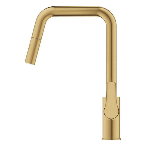 GROHE Eurosmart keukenkraan uittrekbaar - geborsteld cool sunrise (goud) SW1477506