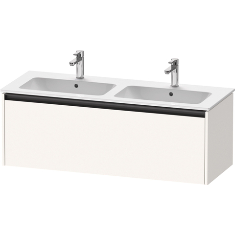 Duravit Ketho.2 Wastafelonderbouwkast - met 1 lade - voor dubbele wastafel - 128x48x44cm - met greep antraciet - wit supermat SW771890