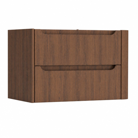 H&R Badmeubelen Juice Meuble sous lavabo - 80x45x50cm - angle droit arrondi - 2 tiroirs - poignée intégrée - Dark oak SW1488979
