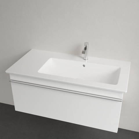 Villeroy & Boch Venticello Lavabo pour meuble avec lavabo droite 100x50cm avec 1 trou pour robinetterie (et 2 trous perçables) avec trop plein blanc 1025132