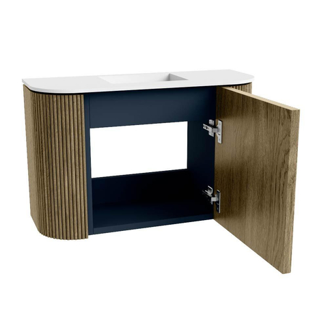 Mondiaz JOYA 63.2cm toiletmeubel - ronding links en rechts kleur Dusk - Wastafel FAYE positie Midden Zonder kraangat kleur Talc. SW1421606