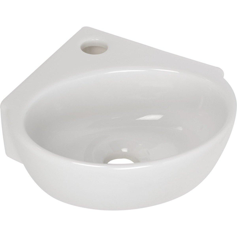 Plieger Corner Lave-mains d'angle avec trou de robinet sans trop-plein blanc mat SW161789