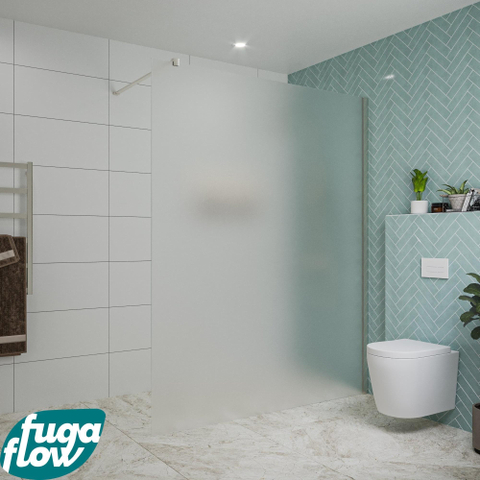 FugaFlow Eccelente Vetro inloopdouche badkamer - 160x200cm - mat glas - wandarm - geborsteld RVS SW1124817
