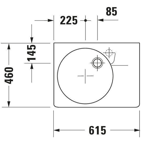 Duravit Scola Wastafel - 61.5x46cm - zonder kraangat - met overloop - glans wit 0304115