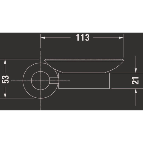 Duravit D-code Zeephouder - glas rechts - hoogglans chroom GA49406