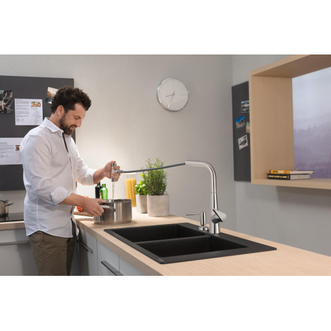 Hansgrohe keukenkranen Talis - select M51 - 1 greeps keukenkraan - 300 uittrb vdch - sbox - 2 str.srt - hoogglans chroom SW241715