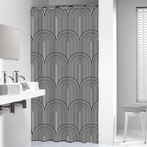 Sealskin Brave Rideau de douche 180x200 cm PEVA Noir / Blanc SW699498
