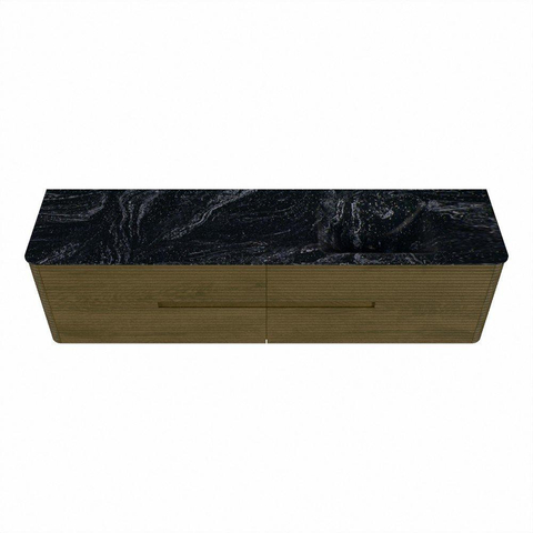 Mondiaz CIRO-DLUX Ensemble de meubles de salle de bains - 190x45x50cm - Lavabo solid surface Lava - 1 vasque à droite - sans trous de robinet - 4 tiroirs - Dusk SW1533072