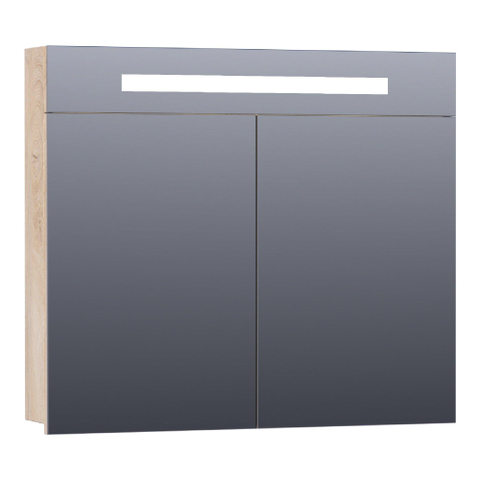 BRAUER Promise armoire de toilette – 80 x 70 x 15 cm – LED directe – Forest Wheat SW371651