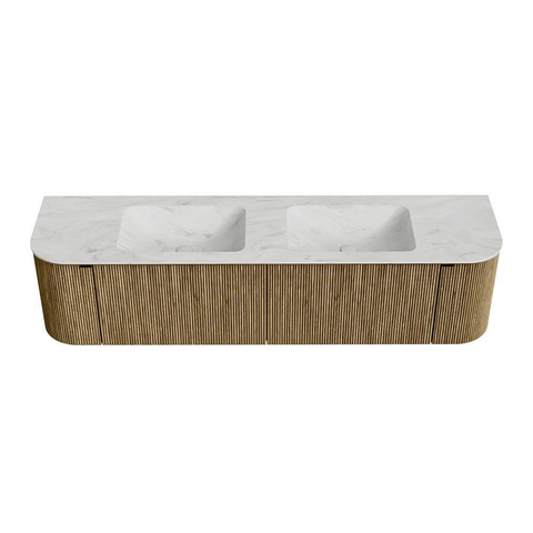 Mondiaz KURVE-DLUX Badkamermeubelset - 180x46x40cm - 2 lade - 2 deuren - wastafel solid surface - dubbel - zonder kraangat - Dusk SW1414975