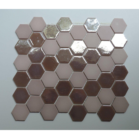 The Mosaic Factory Valencia Carrelage mosaïque hexagonal 27.8x32.5cm pour mur et sol et pour l'intérieur et l'extérieur résistant au gel Rose mat et brillant SW374588