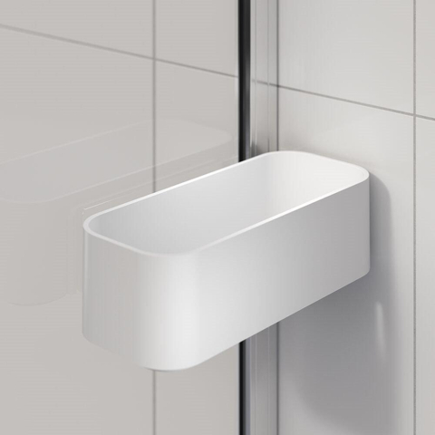 Sealskin Inc. Porte de douche pivotante et paroi latérale 100x100x200cm avec panier de douche verre de sécurité clair 8mm avec revêtement anticalcaire Argent brillant SW795485