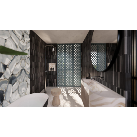 The Mosaic Factory Sevilla mozaïektegel - 30x30cm - 8mm - mat porselein carbon shades of gray (antraciet) SW1015077