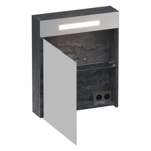 BRAUER Promise Deluxe spiegelkast – 59x70x15 cm – directe LED – linksdraaiende – Damascus SW720924