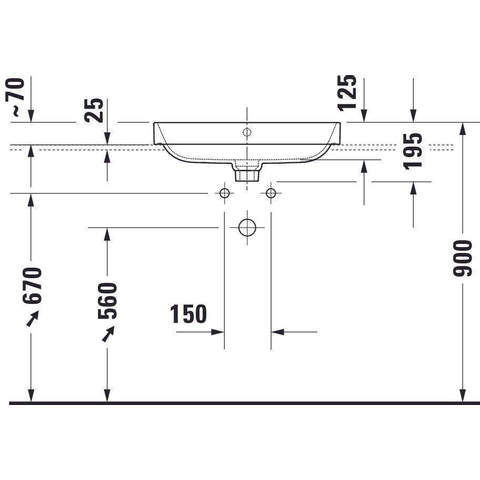 Duravit Happy D.2 Plus opbouwwastafel - met kraangat - met overloop - 60x46cm - met keramisch push-open ventiel - met wondergliss - mat antraciet SW358154