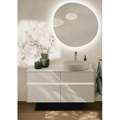 Villeroy & Boch Antao 1 greeps wastafelkraan verhoogd - met push open afvoergarnituur - Brushed Nickel (rvs) SW974199