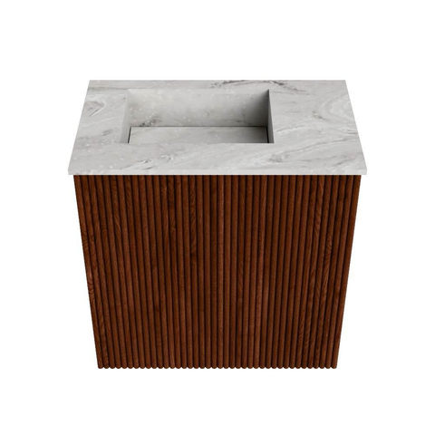 Mondiaz JOYA-DLUX Meuble de salle de bains 40cm - couleur Ruby - Vasque FAYE position Gauche Sans trou de robinet couleur Glace. SW1423514
