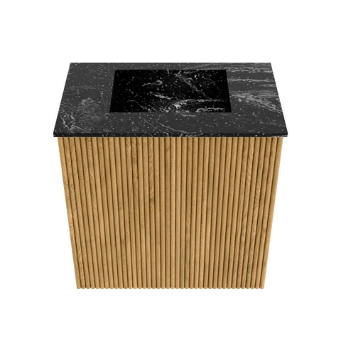 Mondiaz JOYA-DLUX 40cm toiletmeubel - kleur Oak - Wastafel FAYE positie Midden Zonder kraangat kleur Lava. SW1422033