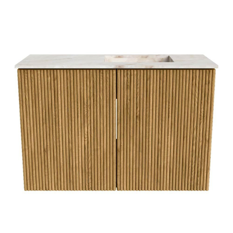 Mondiaz JOYA-DLUX Meuble de salle de bains 60cm - couleur Oak - Vasque FAYE position Droite 1 trou de robinet couleur Frappe SW1421859