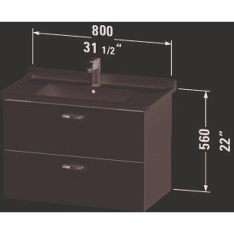 Duravit XBase Wastafelonderkast 80x46.8x56cm Standaard greep met softclose spaanplaat wit Mat SW420617