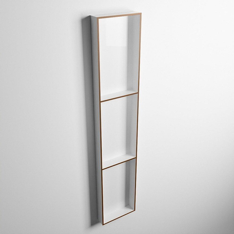 Mondiaz Easy nis 29.5x149.5x8cm voor Inbouw/opbouw 3 open vakken Solid surface Talc/Rust SW643897