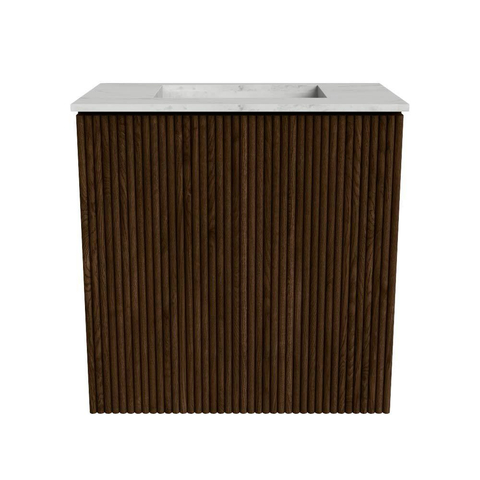 Mondiaz JOYA-DLUX Meuble de salle de bains - 40cm - couleur Walnut - Vasque FAYE position Milieu Sans trou de robinet couleur Opalo SW1422491