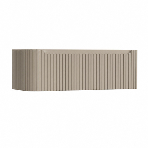 H&R Badmeubelen Juice Wastafelonderkast - 120x45x40cm - linkerhoek afgerond - 3D-front - 1 lade - geïntegreerde greep - olive SW1259893