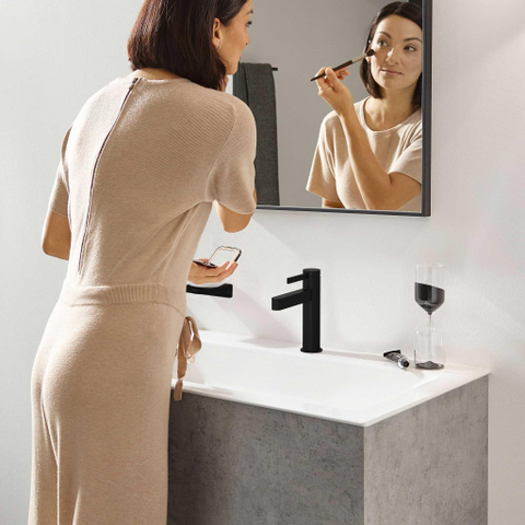 Hansgrohe Finoris Eengreeps wastafelmengkraan - 110 met PopUp - trekwaste - mat zwart SW651374