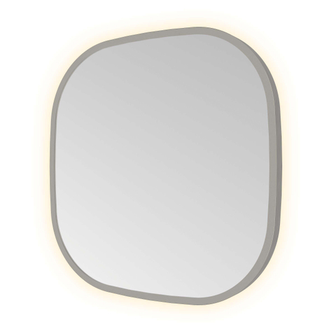 Hotbath &MORE Spiegel in aluminium frame / contour - 40x40cm - inclusief indirect LED - color changing - dimbaar - dottless - met afstandsbediening - PVD - geborsteld gunmetal antraciet SW1246843