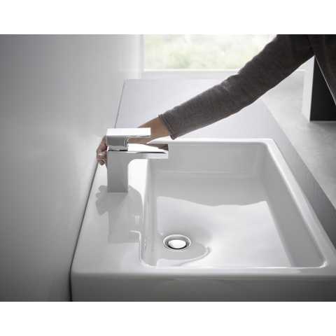 Hansgrohe Vernis Shape 1 greeps wastafelkraan - 70 zinc - met trekwaste - hoogglans chroom SW651896