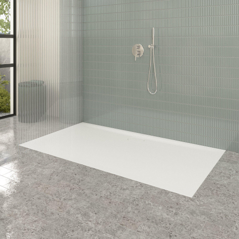 Villeroy & Boch Ecora douchebak - 180x100x3.5cm - afvoer lange zijde - white alpine (wit) SW1558939