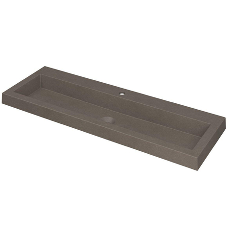 INK Dock lavabo - 120x40x6cm - 1 bassin - 1 trou de robinet - Quartz béton SW352222