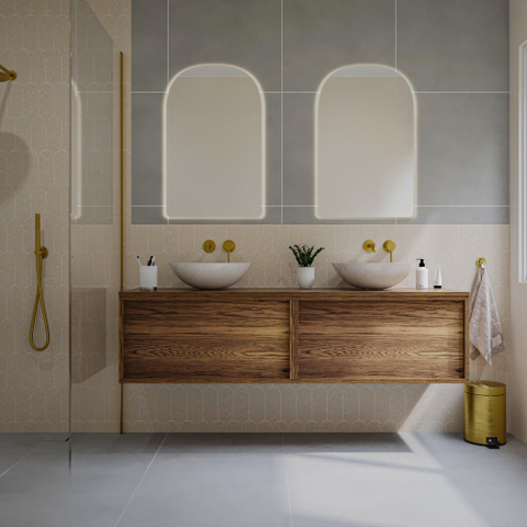 Saniclass Holz Frame Meuble de salle de bains - 160x45x40cm - 2 tiroirs - plan de toilette - Noyer pure SW1436764