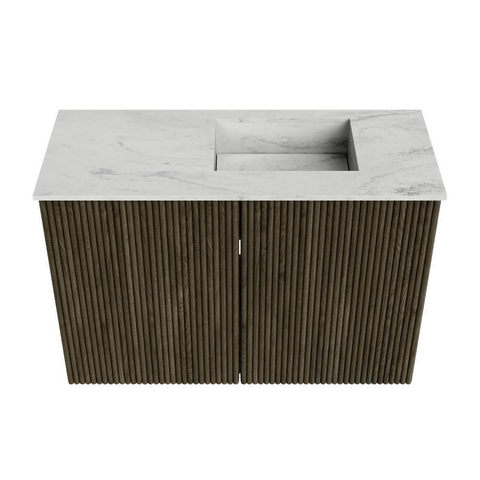 Mondiaz JOYA-DLUX 60cm toiletmeubel - kleur Shadow - Wastafel FAYE positie Rechts 1 kraangat kleur Opalo. SW1422919