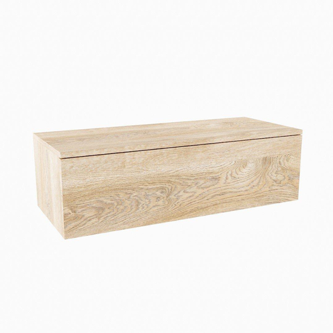 MONDIAZ ALAN MODULE SMALL Meuble sous-lavabo - 100x41x30cm - 1 tiroir - push to open - Mélamine - Chêne lavé mat SW522585