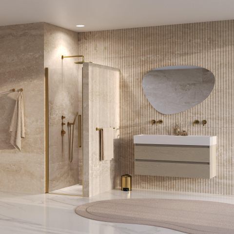 BRAUER Cosmic Nisdeur - 70x200 - draaiend - helder - glas omkeerbaar incl. glascoating - geborsteld goud PVD SW1581006