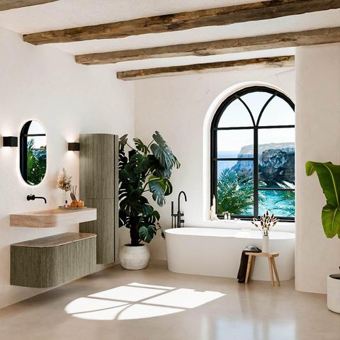 MONDIAZ THOR-DLUX 100cm meuble de salle de bains arrondi gauche + droite couleur Shadow avec 1 tiroir et 2 portes. Vasque suspendue CLOUD gauche sans trou de robinet couleur Saba. SW1467637