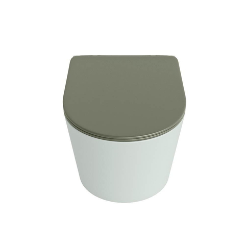 Mondiaz LAVIE WC suspendu – sans bride – 36 x 53 cm – avec abattant softclose – Greey (vert clair/gris), abattant Army (vert) SW1208572