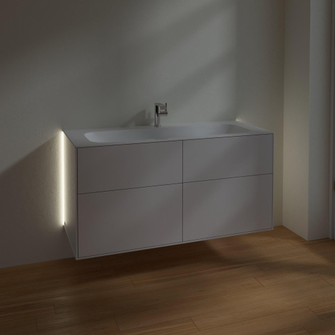 Villeroy & Boch finion Wastafelonderkast - met verlichting - 4 uittrekladen - 1196x591x498mm Lacquer - mat wit SW479480