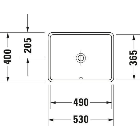 Duravit Starck 3 Wastafel - inbouw - 49x36.5x18cm - zonder kraangat - inclusief bevestiging - wit 0313904
